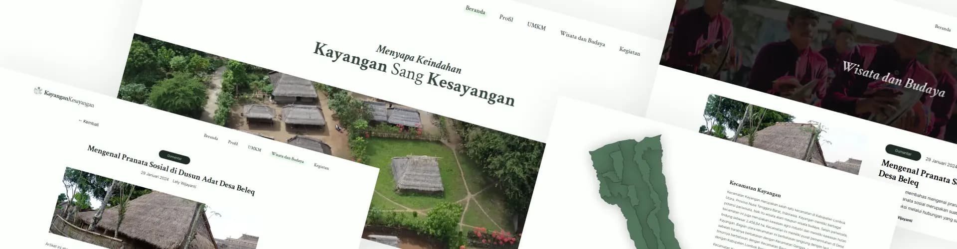 Overview layout of Kayangan Kesayangan Website